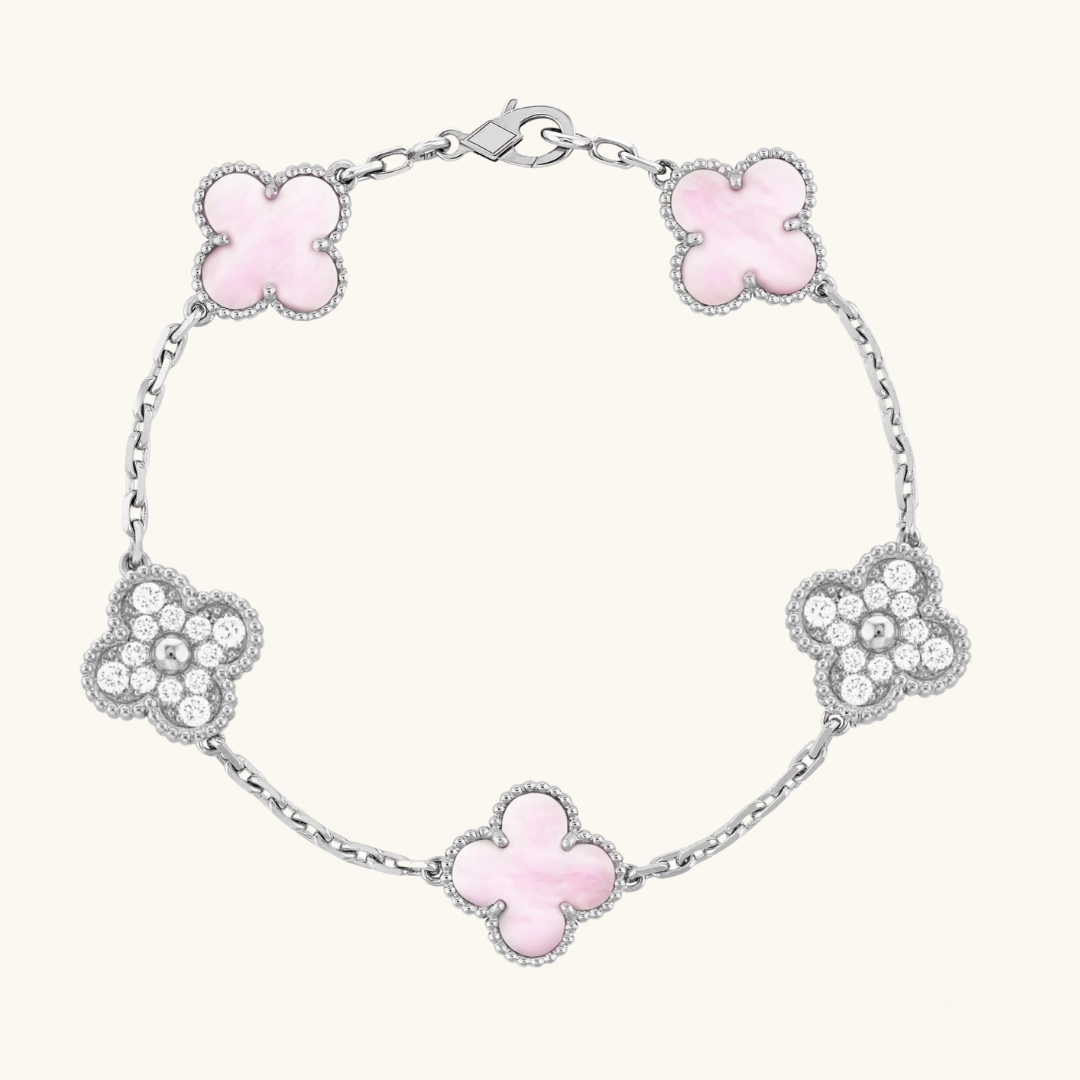 CLOVER | Rosa/Sølv Armbånd Prestige