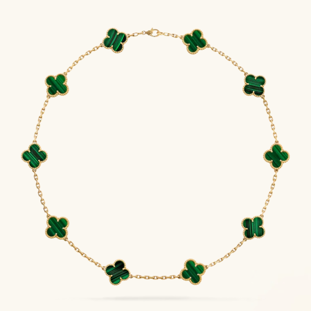 CLOVER | 10 Motiver Grønn Halskjede