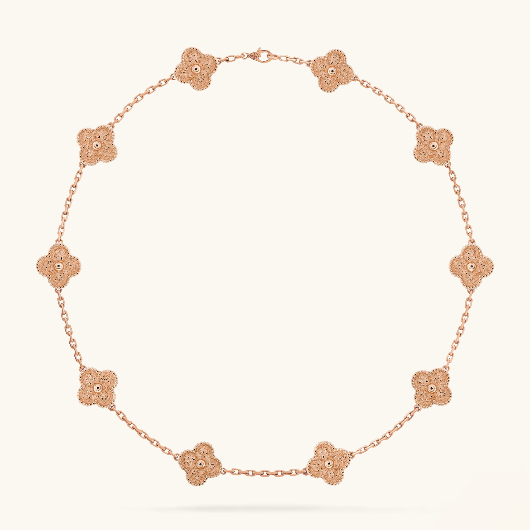 CLOVER | 10 Motive Rosa Halskjede
