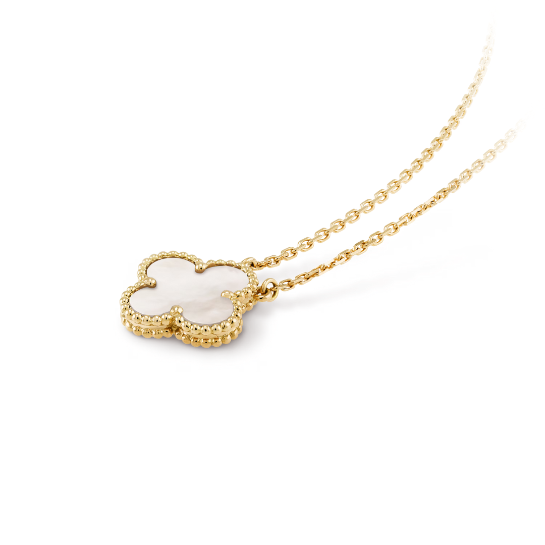CLOVER | Hvit/Gold Halskjede