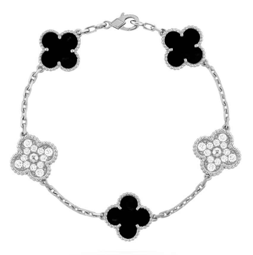 CLOVER | Svart/Sølv Armbånd Prestige