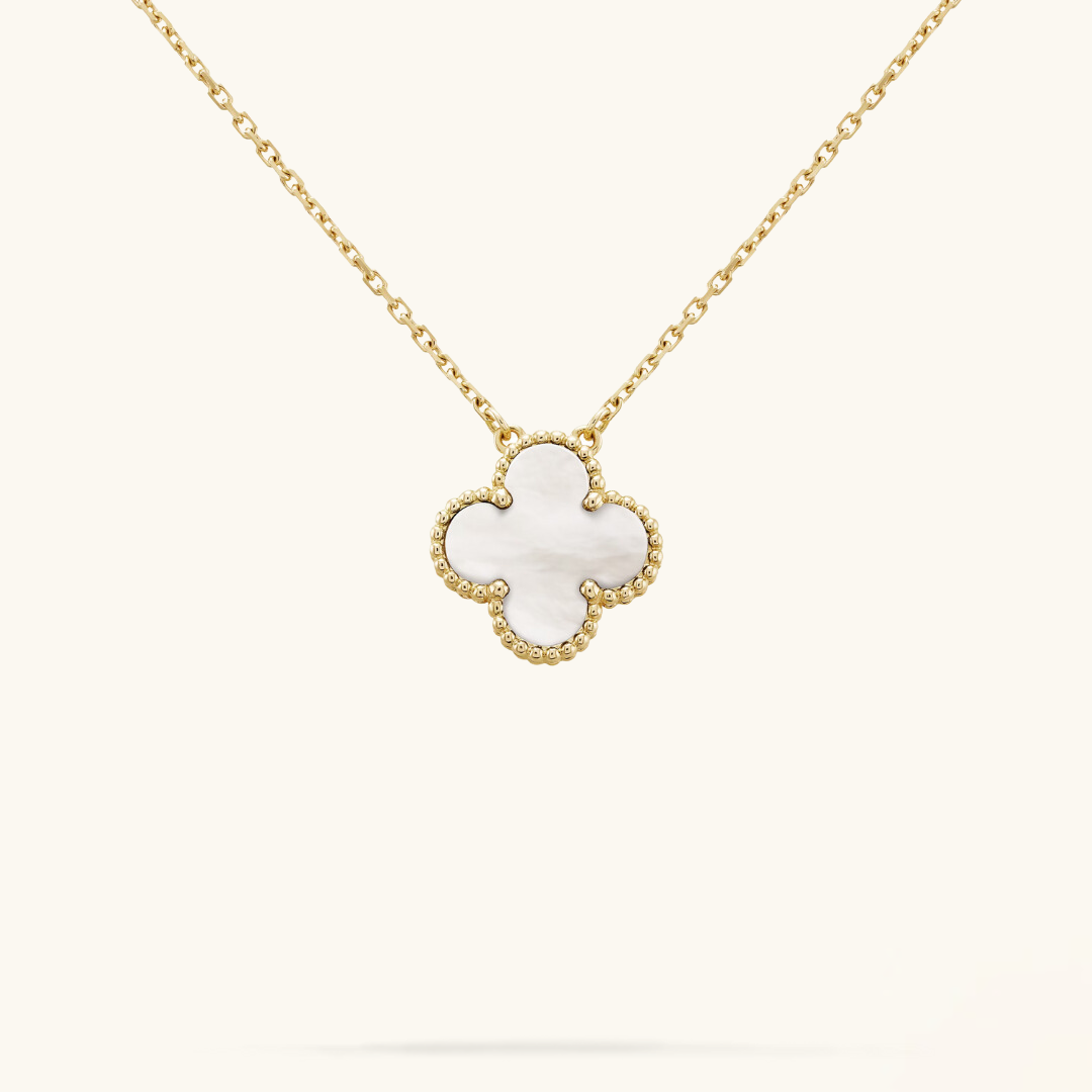CLOVER | Hvit/Gold Halskjede