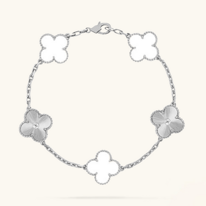 CLOVER | Hvit/Sølv Armbånd