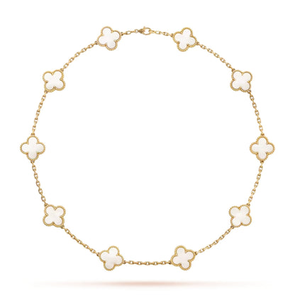 CLOVER | 10 Motive Hvit Halskjede