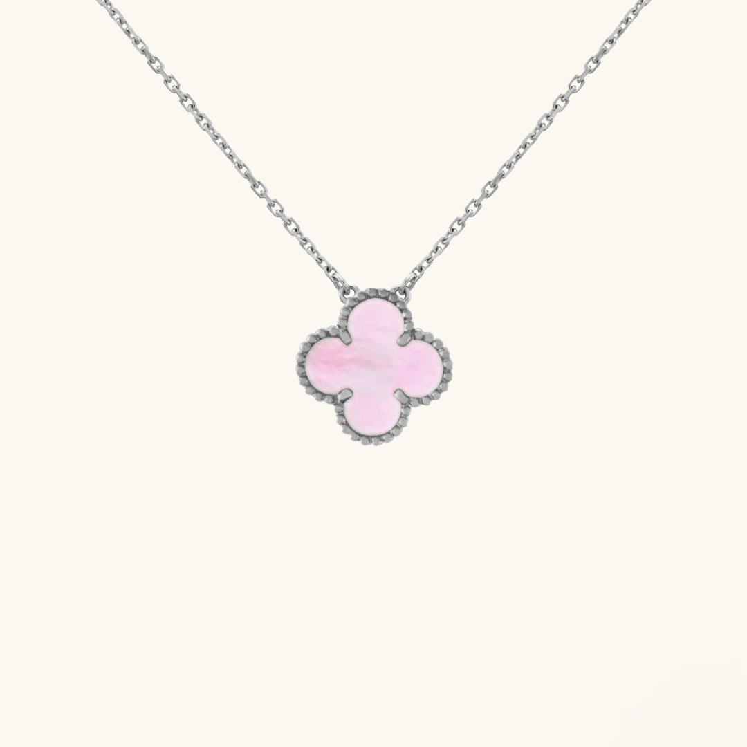 CLOVER | Rosa/Sølv Halskjede