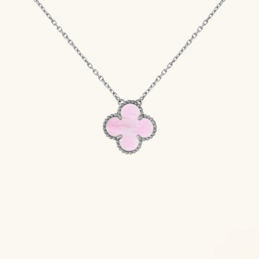 CLOVER | Rosa/Sølv Halskjede