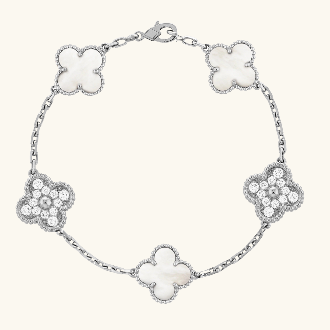CLOVER | Sølv/Hvit Armbånd Prestige