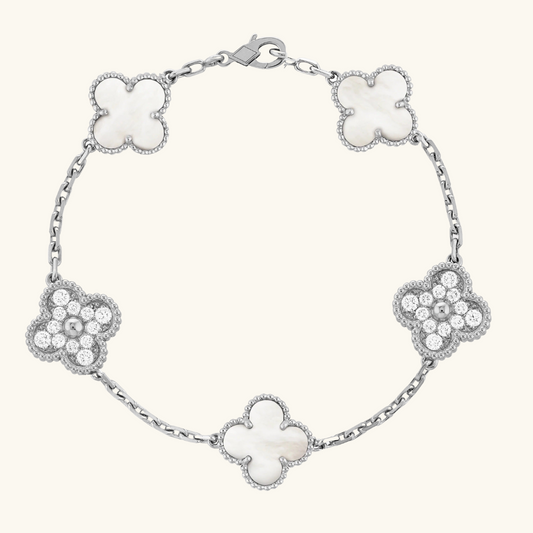 CLOVER | Sølv/Hvit Armbånd Prestige