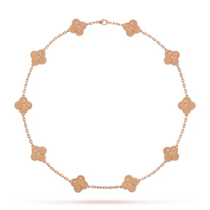 CLOVER | 10 Motive Rosa Halskjede