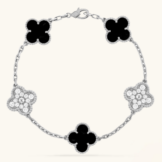 CLOVER | Svart/Sølv Armbånd Prestige