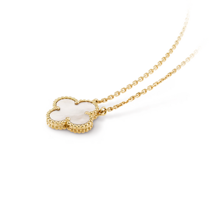 CLOVER | Hvit/Gold Halskjede