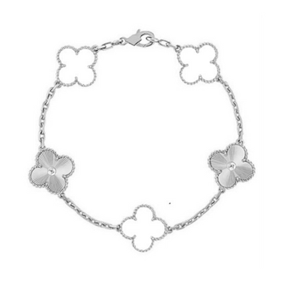 CLOVER | Hvit/Sølv Armbånd