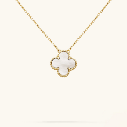 CLOVER | Hvit/Gold Halskjede