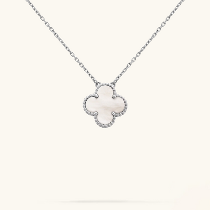 CLOVER | Hvit/Sølv Halskjede