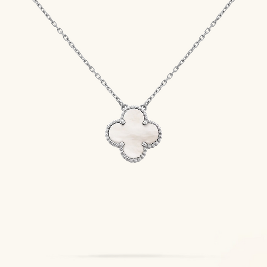 CLOVER | Hvit/Sølv Halskjede