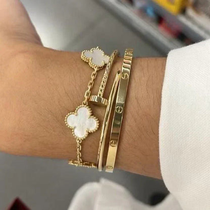 CLOVER | Hvit Armbånd